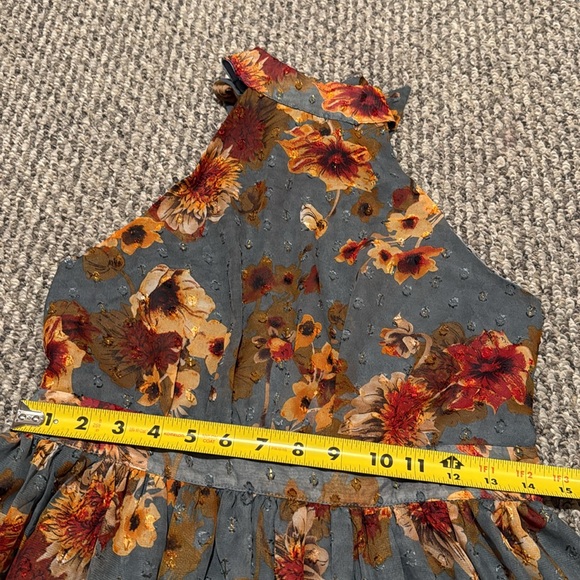 Charming Vision Blue Floral Swiss Dot Lurex
Halter Midi Dress - Lulu's - Picture 7 of 10